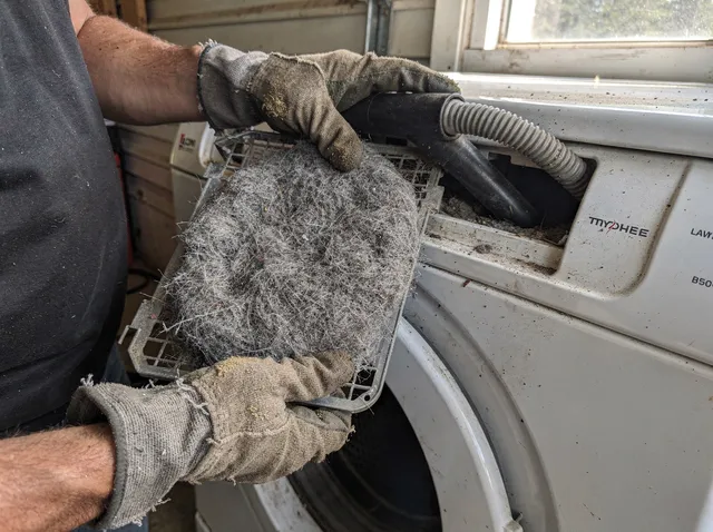 Cleaning Dryer Lint Trap in San Dimas