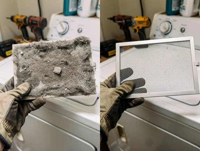 Professional lint trap cleaning by San Dimas Dryer Vent Cleaning in San Dimas