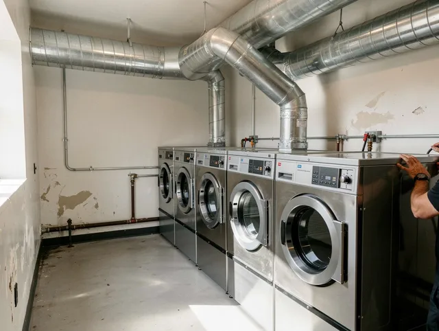 San Dimas Dryer Vent Cleaning team performing large-scale commercial dryer vent cleaning in San Dimas